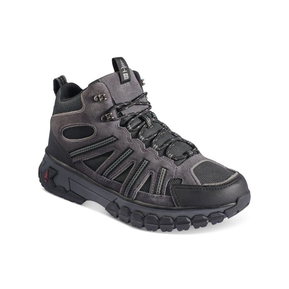 BASS OUTDOOR Mens Gray 1" Platform Peak Hiker 2 Leather Hiking Boots 10